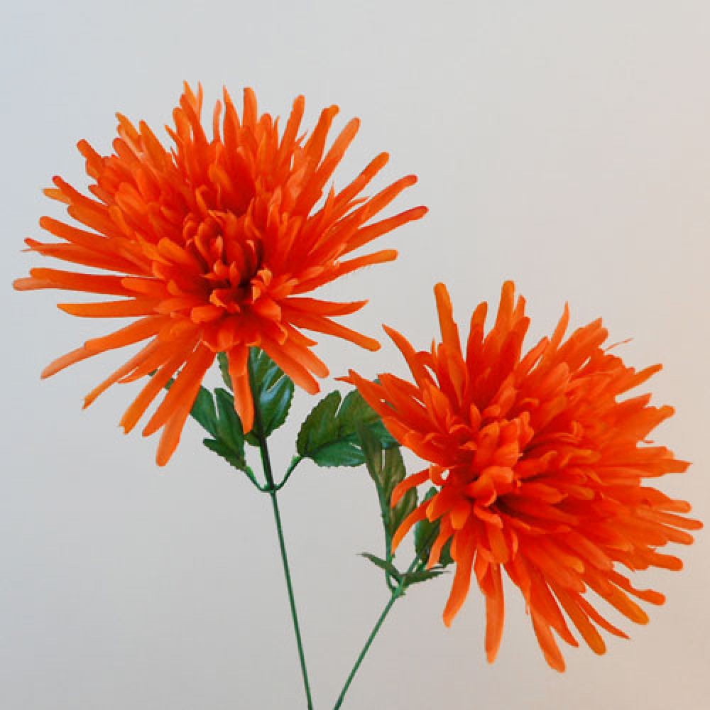 Artificial Spider Chrysanthemums Carnival Orange 64cm Silk Flowers